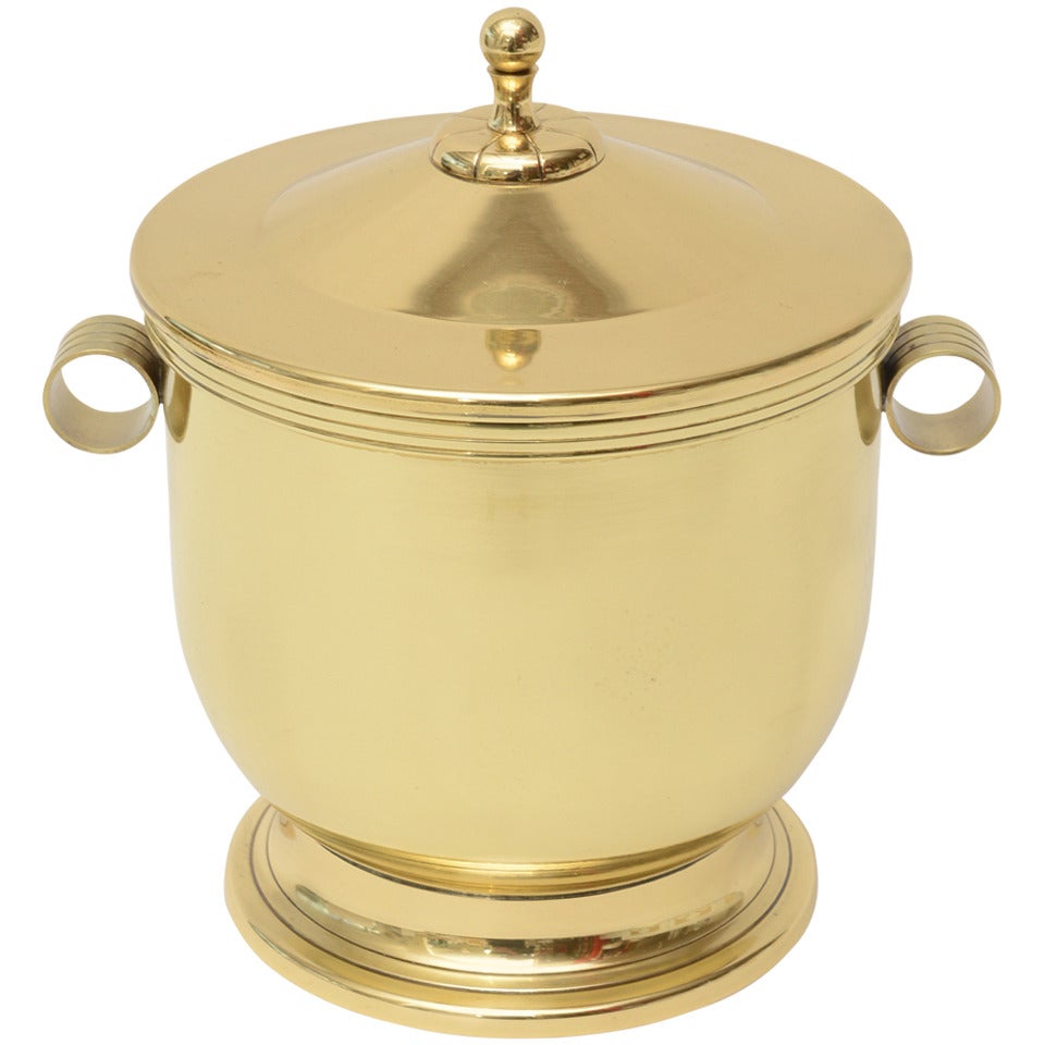 Tommi Parzinger Mid-Century Modern Brass and Glass Ice Bucket