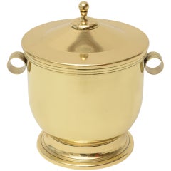 Retro Tommi Parzinger Mid-Century Modern Brass and Glass Ice Bucket