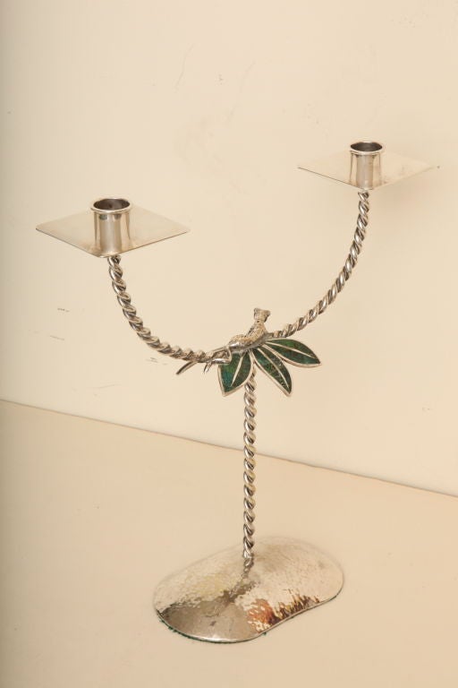 20th Century Wonderful and Elegant Silverplate Emilia Castillo Candelabra