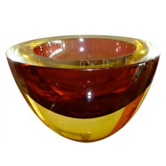 Fabulous Sommerso Signed Italian Murano Bowl