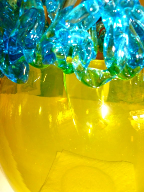 Skulpturale italienische Murano Barovier- und Toso-Glasvase 1