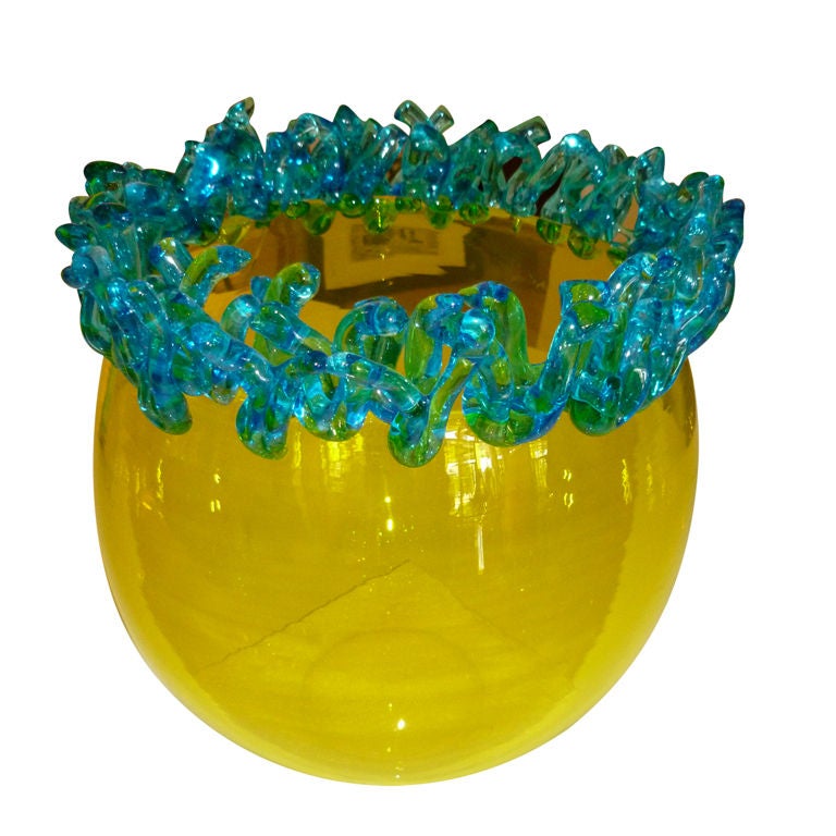 Skulpturale italienische Murano Barovier- und Toso-Glasvase