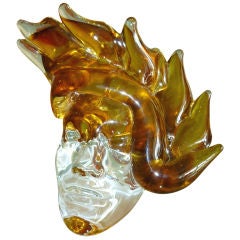 Vintage Dramatic and Fabulous Murano Glass Headress Face