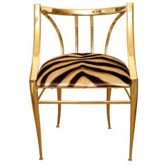Fabulous Italain Gio Ponti Style Brass Side Chair