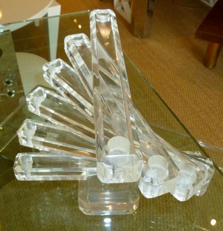 Modern and Sculptural, Spiraled Lucite 12 Light Candlebra
