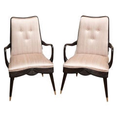 Elegant and Unusual Pair of French 40's Side Chairs