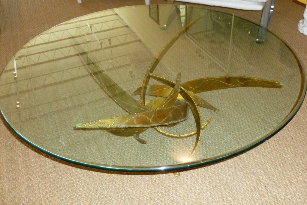 20th Century Fabulous Brutalist Sculptural Twisted Metal Cocktail Table