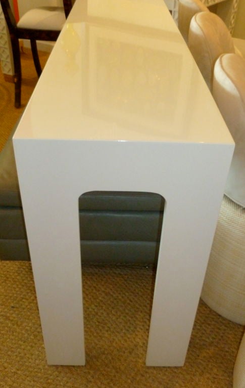 white lacquer console table