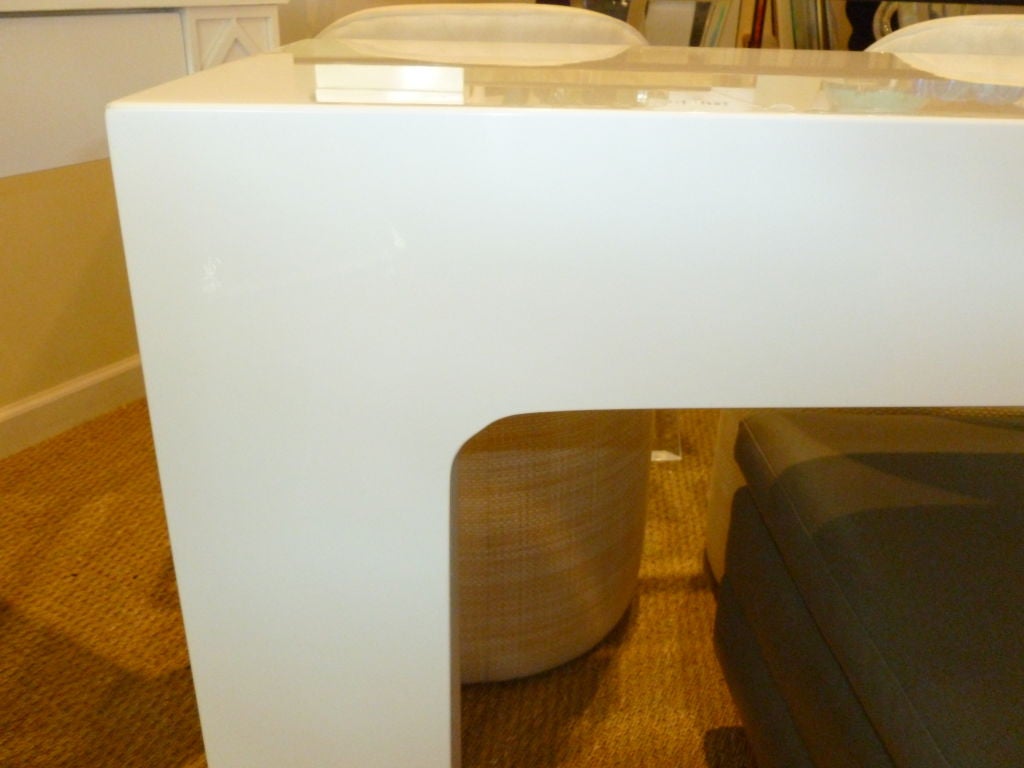white lacquer sofa table