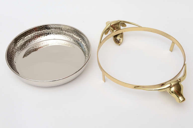 Hand-Hammered Silver and Polished Brass 