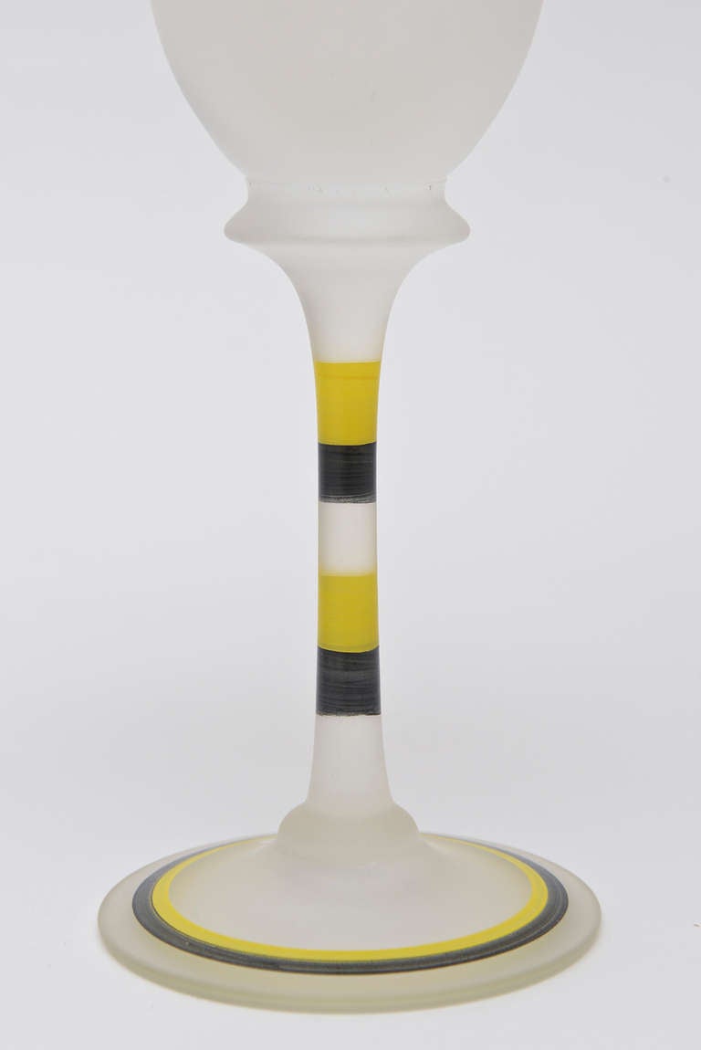 Cocteau Inspired Romantic Ulrica Hyman Kosta Vintage Kosta Boda Glass Goblets In Excellent Condition In North Miami, FL