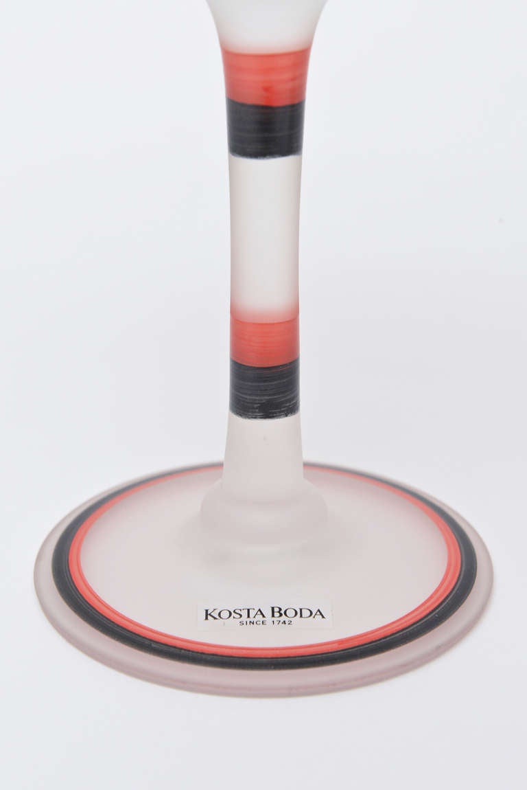 Cocteau Inspired Romantic Ulrica Hyman Kosta Vintage Kosta Boda Glass Goblets 2
