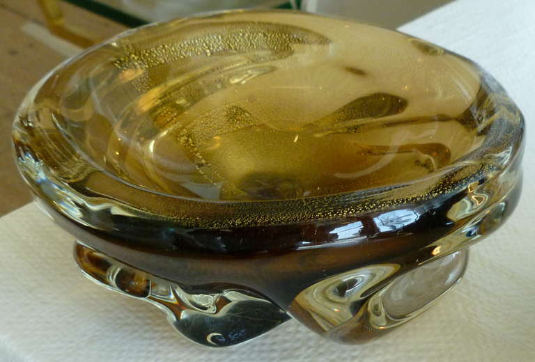 Pair of Stunning italian Murano Flavio Poli Glass Bowls 2