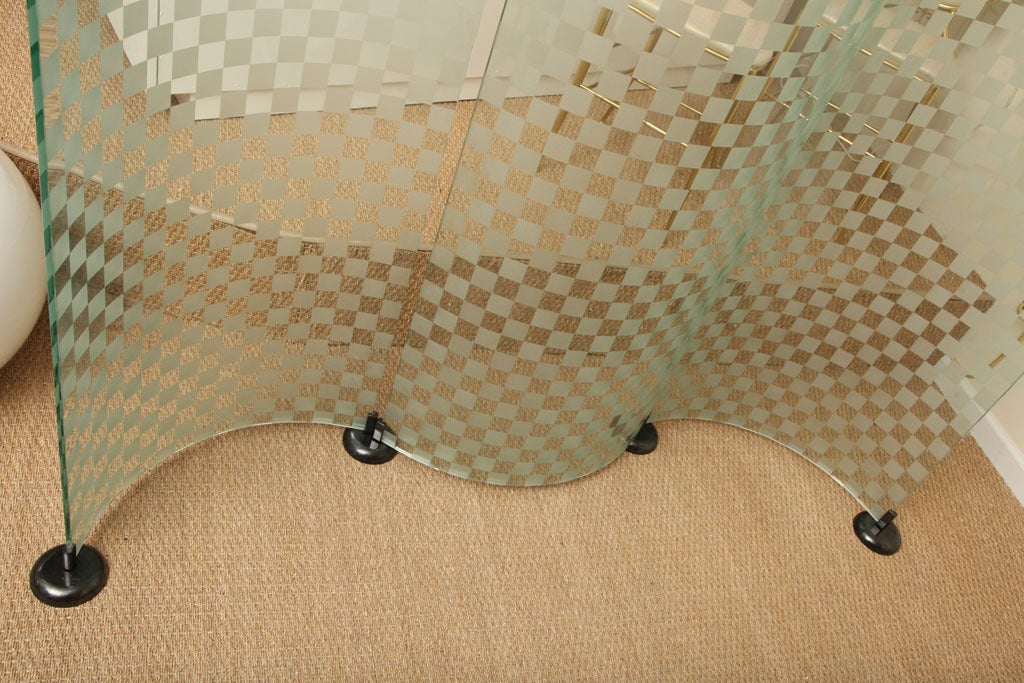 Amazing Rare Italian Fiam Glass Voyeur Screen By Cini Boeri for Pace 3