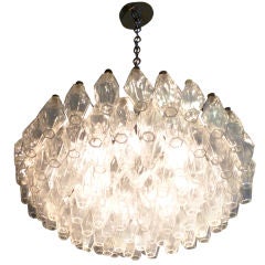 Stunning Signed Venini Polyhedral Murano Glass Chandelier