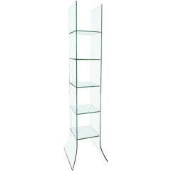 Fabulous Italian Tall Fiam Babelle Glass Tower Etergere by Pace