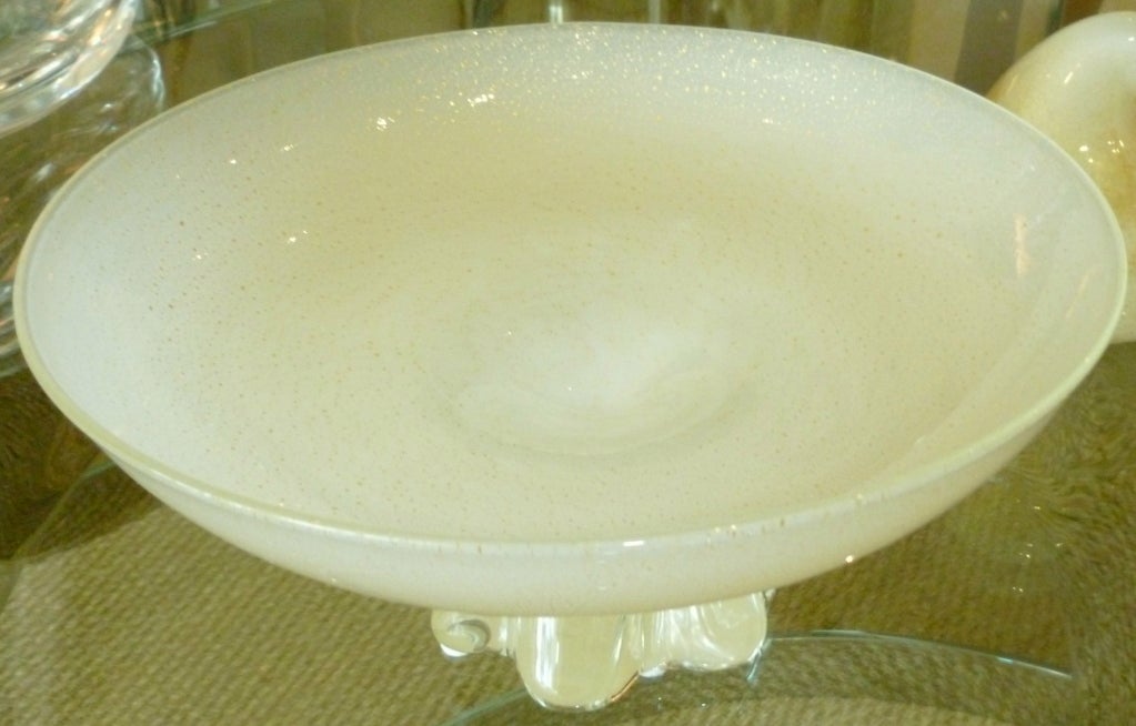 Beautiful Italian Murano Glass Bowl With Perched Bird 2