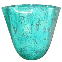 Luscious Italian Turquoise Ceramic Vessel/Vase