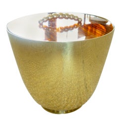 Polished Brass and Tortoise Lucite Ice Bucket