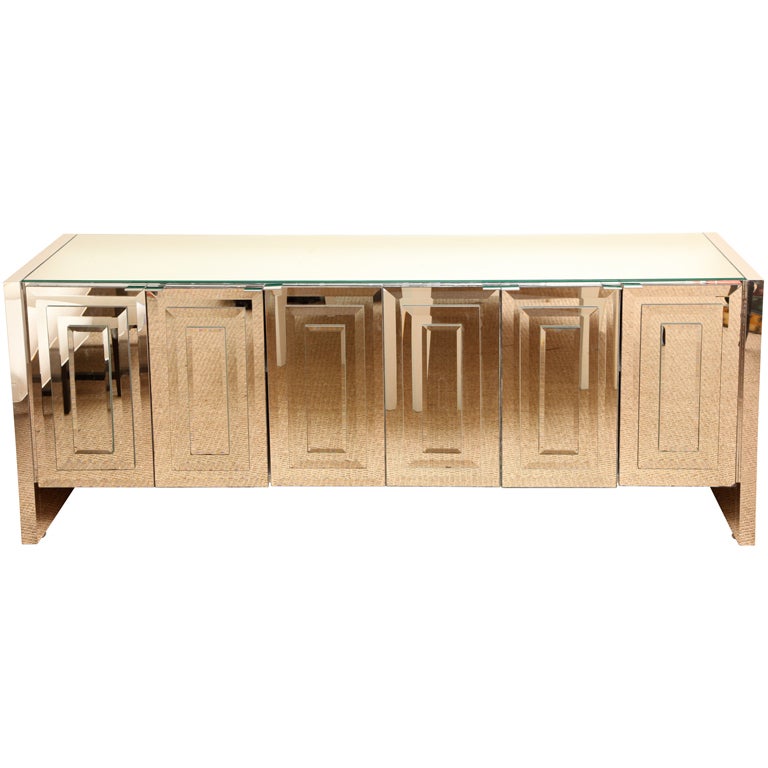 Ello Iconic MIrrored and Glass Cabinet/Buffet
