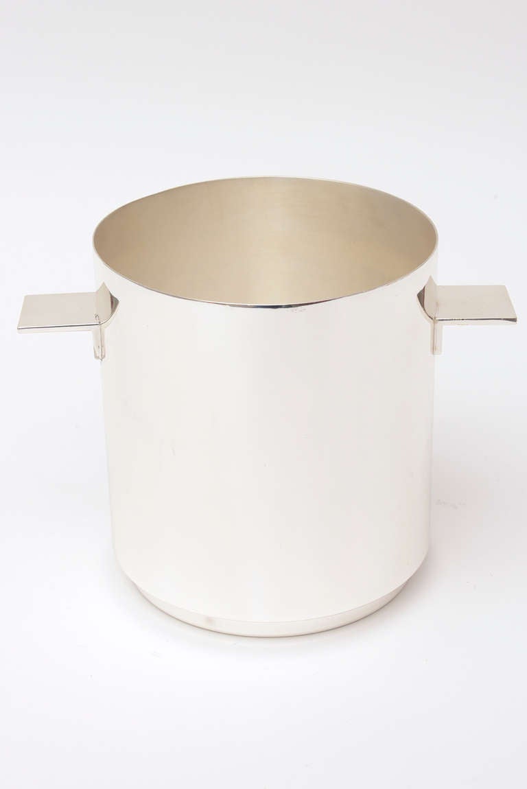 French Christofle Silverplate Modernist Ice Bucket/ Champagne/ Wine Cooler