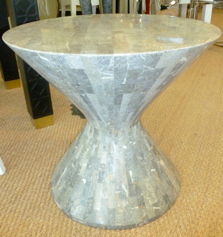 Amazing Maitland- Smith Stone Hourglass Side Table