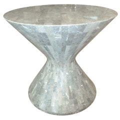 Amazing Maitland- Smith Stone Hourglass Side Table