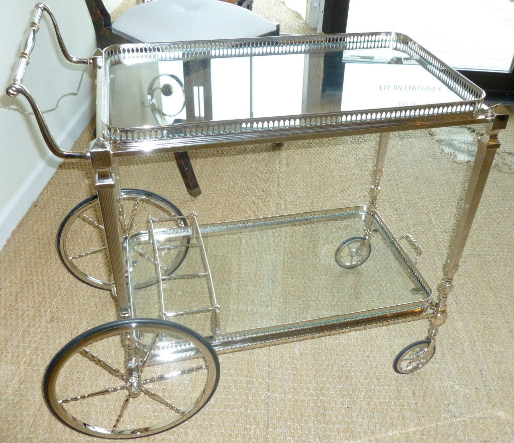 Great Silver Bar/ Serving Cart at 1stDibs