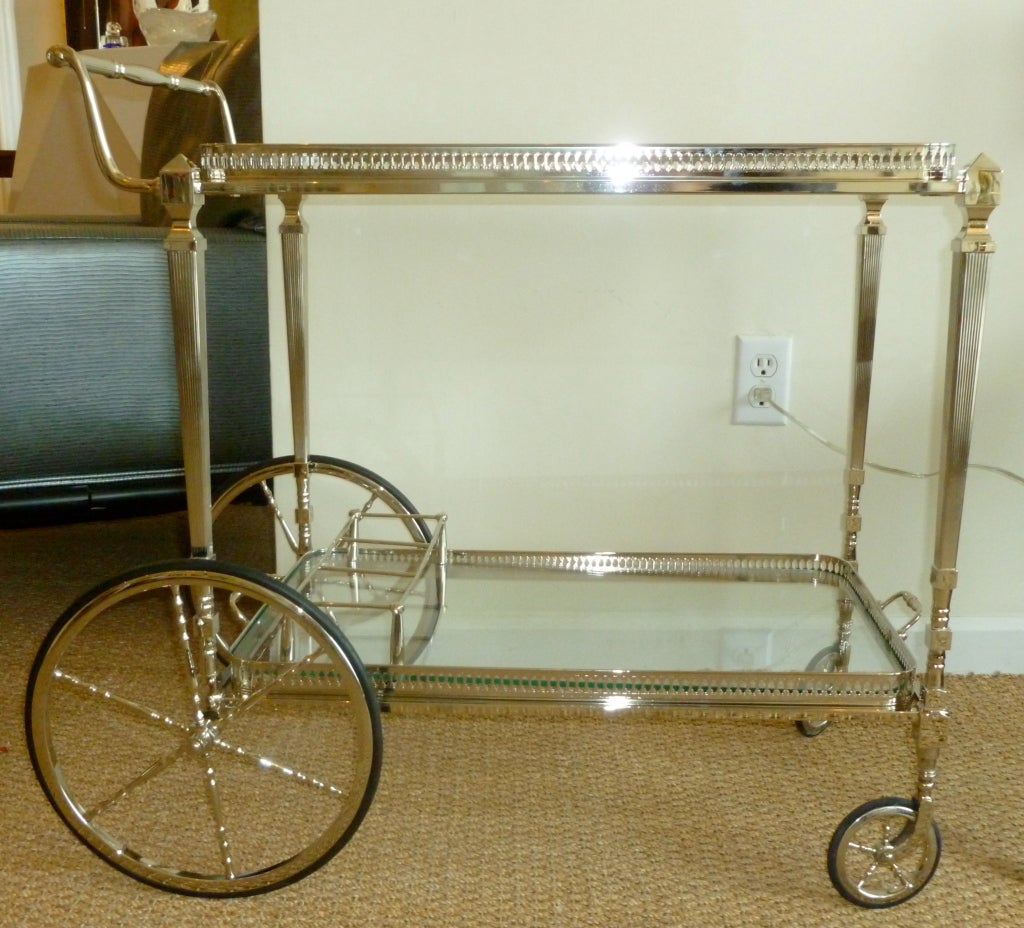 Great Silver Bar/ Serving Cart at 1stDibs