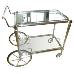Vintage Great Silver Bar/ Serving Cart