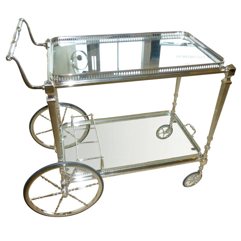 Great Silver Bar/ Serving Cart at 1stDibs