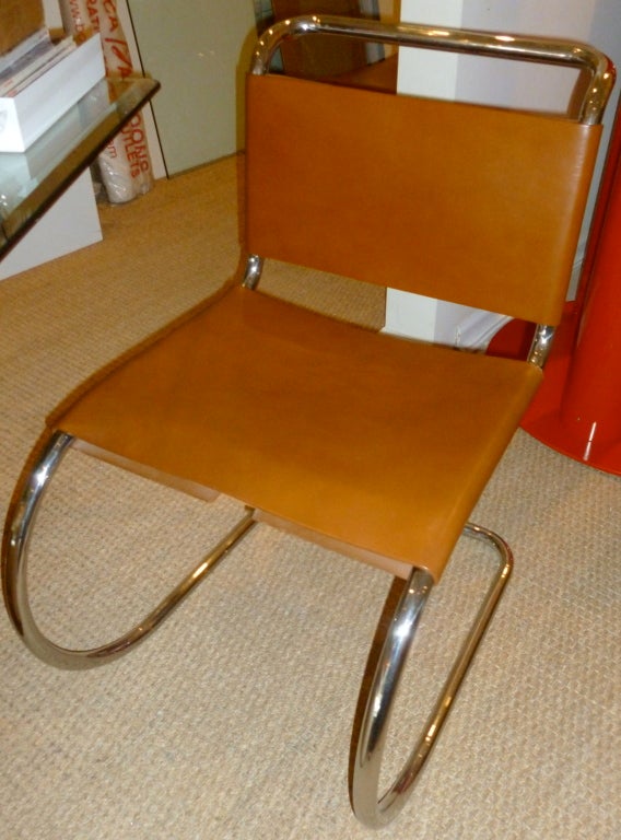 Set of 10 Mies Van Der Rohe MR Dining Chairs for Knoll