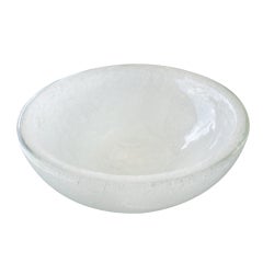 Italian Murano White Bubbled Bowl