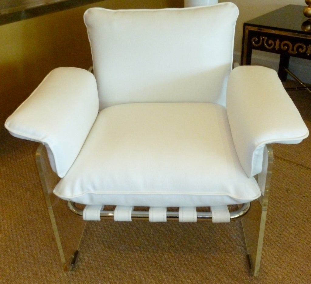 Italian Pace Argenta Lucite and Chrome Lounge Chair