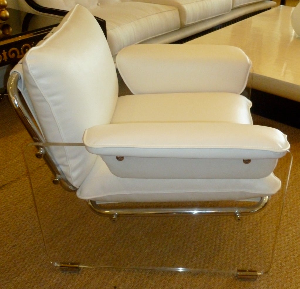 Pace Argenta Lucite and Chrome Lounge Chair 1