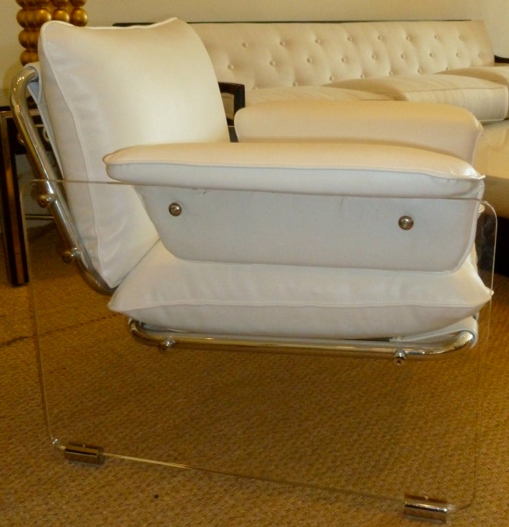 Pace Argenta Lucite and Chrome Lounge Chair 3