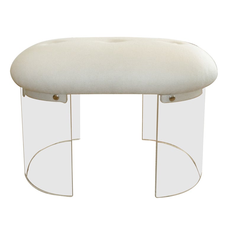 Oval Lucite and Upholstered Bench/Stool at 1stDibs