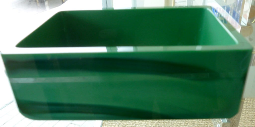 Sensual  Art Deco Czech Rare Malachite Glass Lidded Box 6