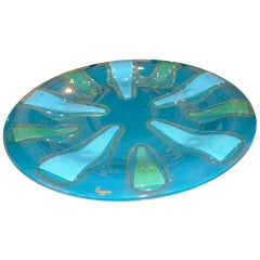 Luscious Signed Higgins Glass Charger Plate/