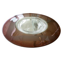 Murano Barbini Ametheyst and Clear Glass Centerpiece Bowl