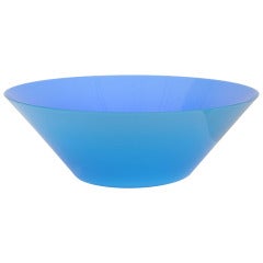 Turquoise and Periwinkle italian Murano Venini  Glass Bowl