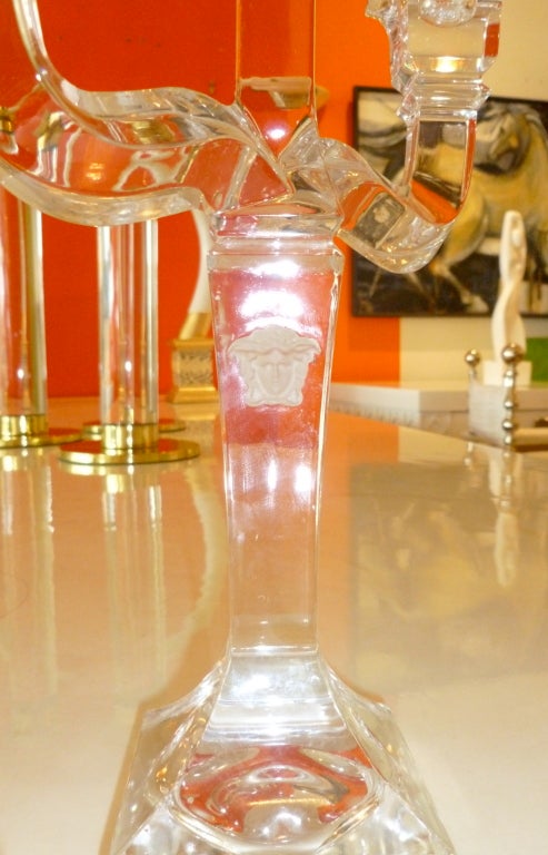 3 arm crystal candelabra
