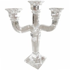 Vintage Versace Crystal Glass 3 Arm Candelabra