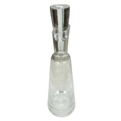Vintage Signed Christofle Modern Clear Glass Decanter 1