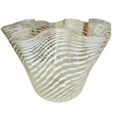 Exceptional Italian Murano Barovier et Toso Ribbon Glass Vase