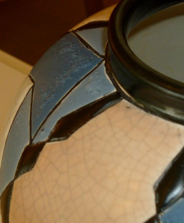 Signed Belgian Art Deco  Geometric Ceramic Vase/Vessel 2