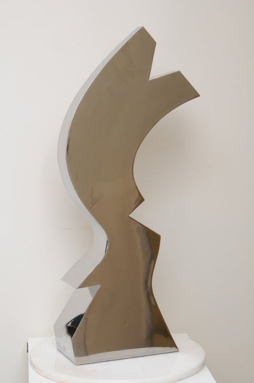 American Signed Polished Stainless Steel Sculpture by Gary Kahle/SAT.SALE