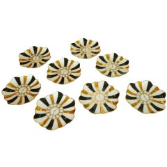Set of Graphic Roman# Fornasetti Style Porcelain Coasters/SALE