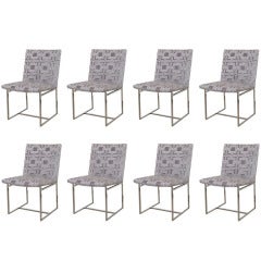 Set of 8 Wonderful Milo Baughman Armless Dining Chairs