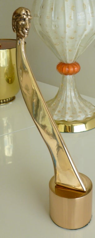 Wonderful Angled  Solid Bronze Table Top Sculpture